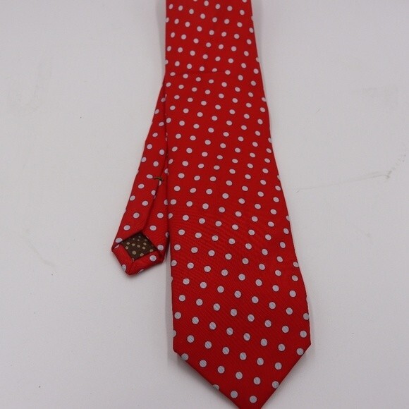 Paul Smith Red Silk Polka Dot Necktie Bold Quirky Career Menswear Vintage - Picture 2 of 7